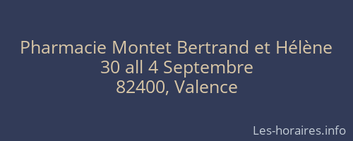 Pharmacie Montet Bertrand et Hélène