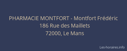 PHARMACIE MONTFORT - Montfort Frédéric