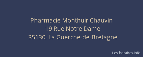 Pharmacie Monthuir Chauvin