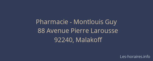 Pharmacie - Montlouis Guy