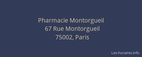 Pharmacie Montorgueil