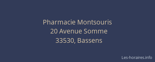 Pharmacie Montsouris