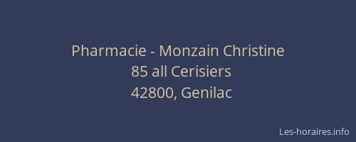 Pharmacie - Monzain Christine