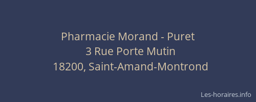 Pharmacie Morand - Puret