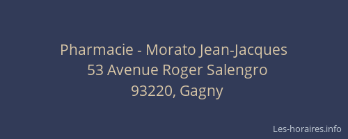 Pharmacie - Morato Jean-Jacques