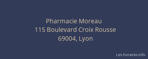 Pharmacie Moreau