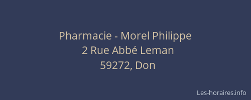 Pharmacie - Morel Philippe