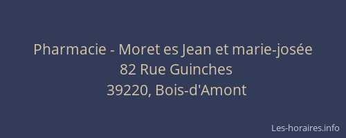 Pharmacie - Moret es Jean et marie-jos&eacute;e