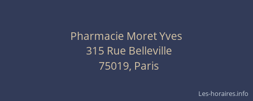 Pharmacie Moret Yves