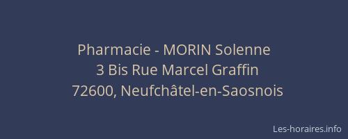 Pharmacie - MORIN Solenne