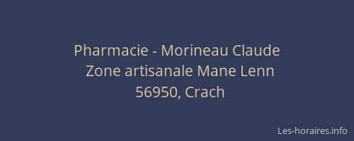 Pharmacie - Morineau Claude