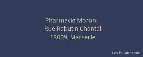 Pharmacie Moroni