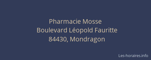 Pharmacie Mosse