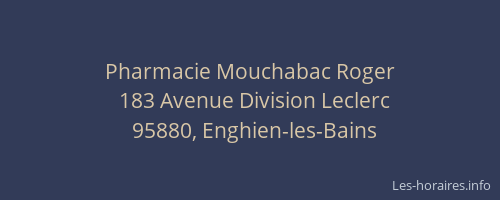Pharmacie Mouchabac Roger