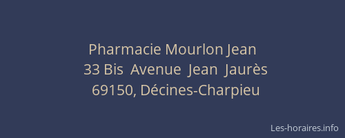 Pharmacie Mourlon Jean