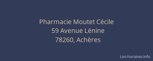 Pharmacie Moutet C&eacute;cile