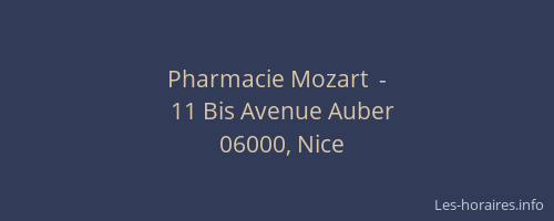 Pharmacie Mozart  -