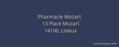 Pharmacie Mozart