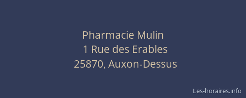 Pharmacie Mulin