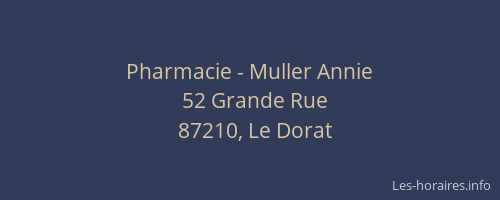Pharmacie - Muller Annie