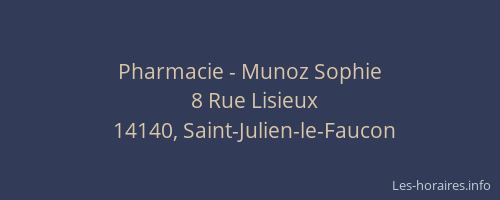 Pharmacie - Munoz Sophie