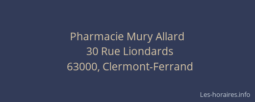 Pharmacie Mury Allard