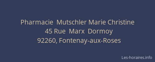 Pharmacie  Mutschler Marie Christine