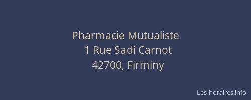 Pharmacie Mutualiste