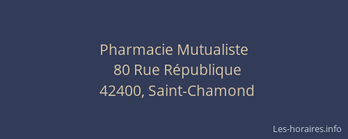 Pharmacie Mutualiste