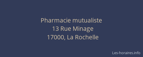 Pharmacie mutualiste