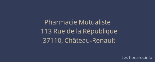 Pharmacie Mutualiste