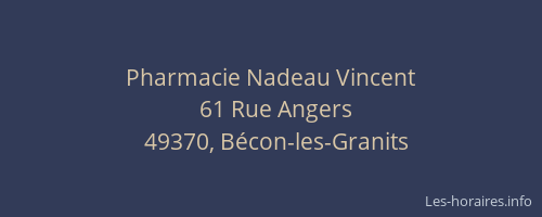 Pharmacie Nadeau Vincent