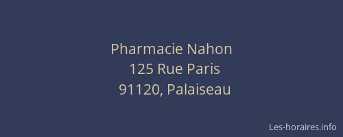 Pharmacie Nahon