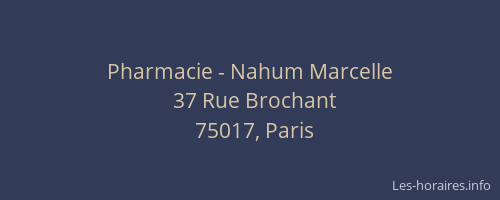 Pharmacie - Nahum Marcelle