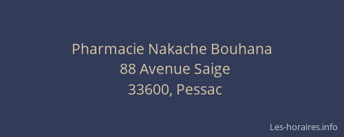 Pharmacie Nakache Bouhana