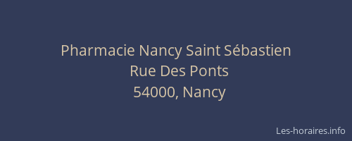 Pharmacie Nancy Saint Sébastien