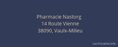 Pharmacie Nastorg