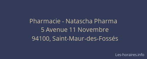 Pharmacie - Natascha Pharma