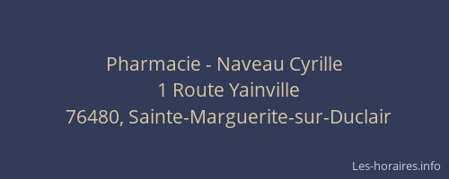 Pharmacie - Naveau Cyrille