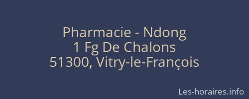 Pharmacie - Ndong