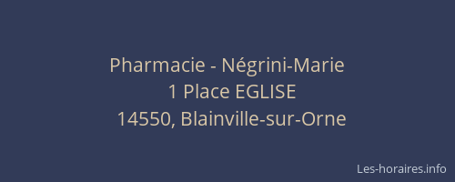 Pharmacie - Négrini-Marie