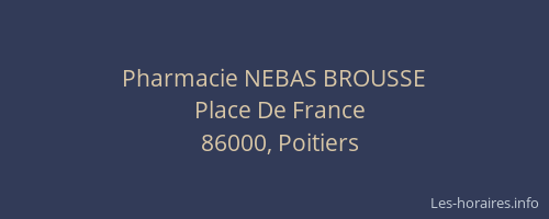 Pharmacie NEBAS BROUSSE