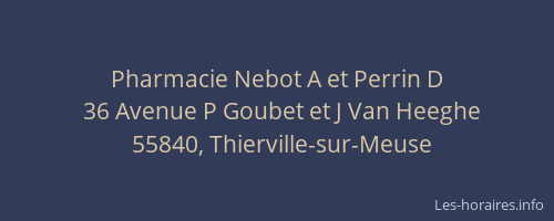Pharmacie Nebot A et Perrin D