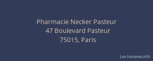 Pharmacie Necker Pasteur