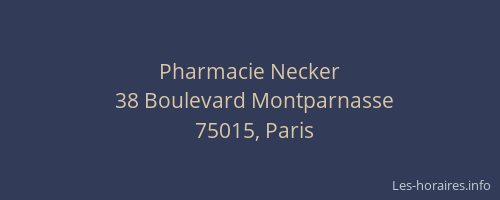 Pharmacie Necker