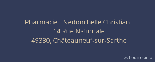 Pharmacie - Nedonchelle Christian