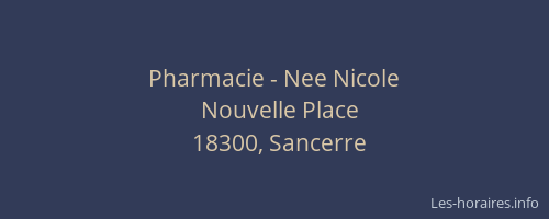 Pharmacie - Nee Nicole