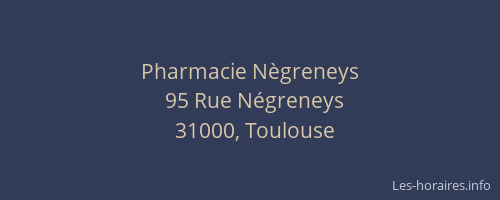 Pharmacie Nègreneys