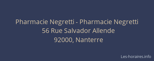 Pharmacie Negretti - Pharmacie Negretti