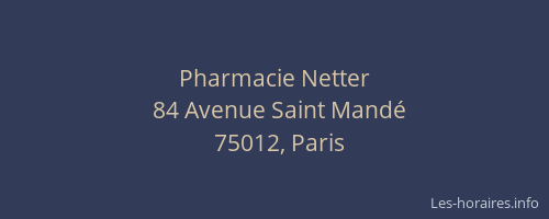 Pharmacie Netter